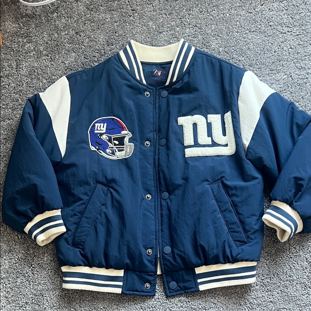Zara Kids Blue and White Puffer Jacket